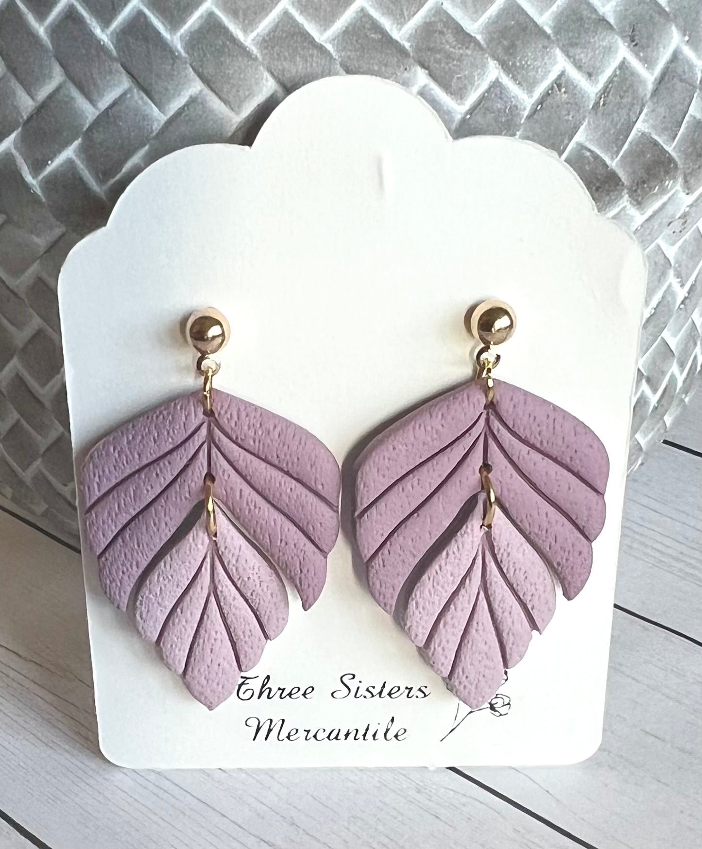 Clay earrings- Leaves