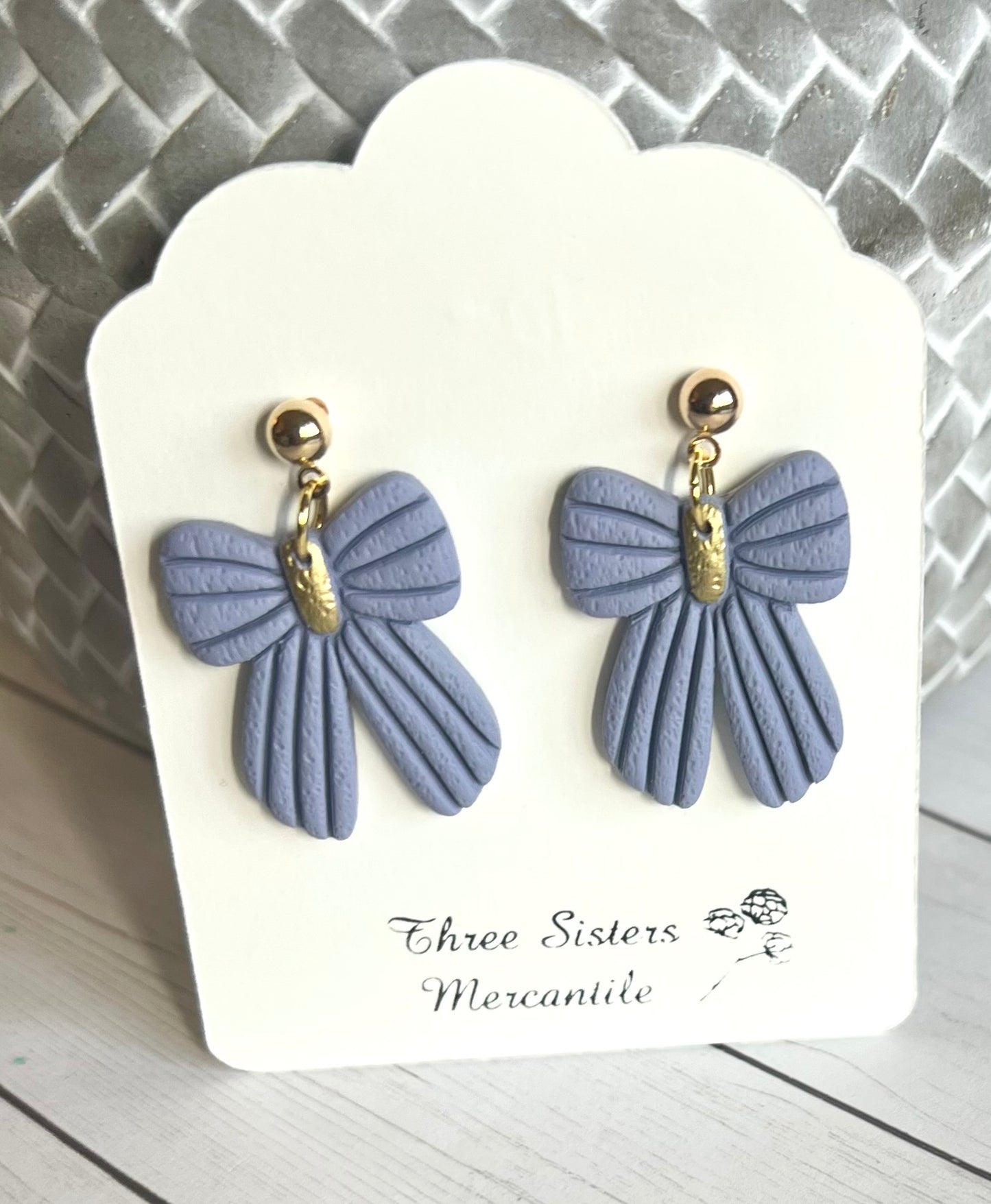 Clay earrings- Bows