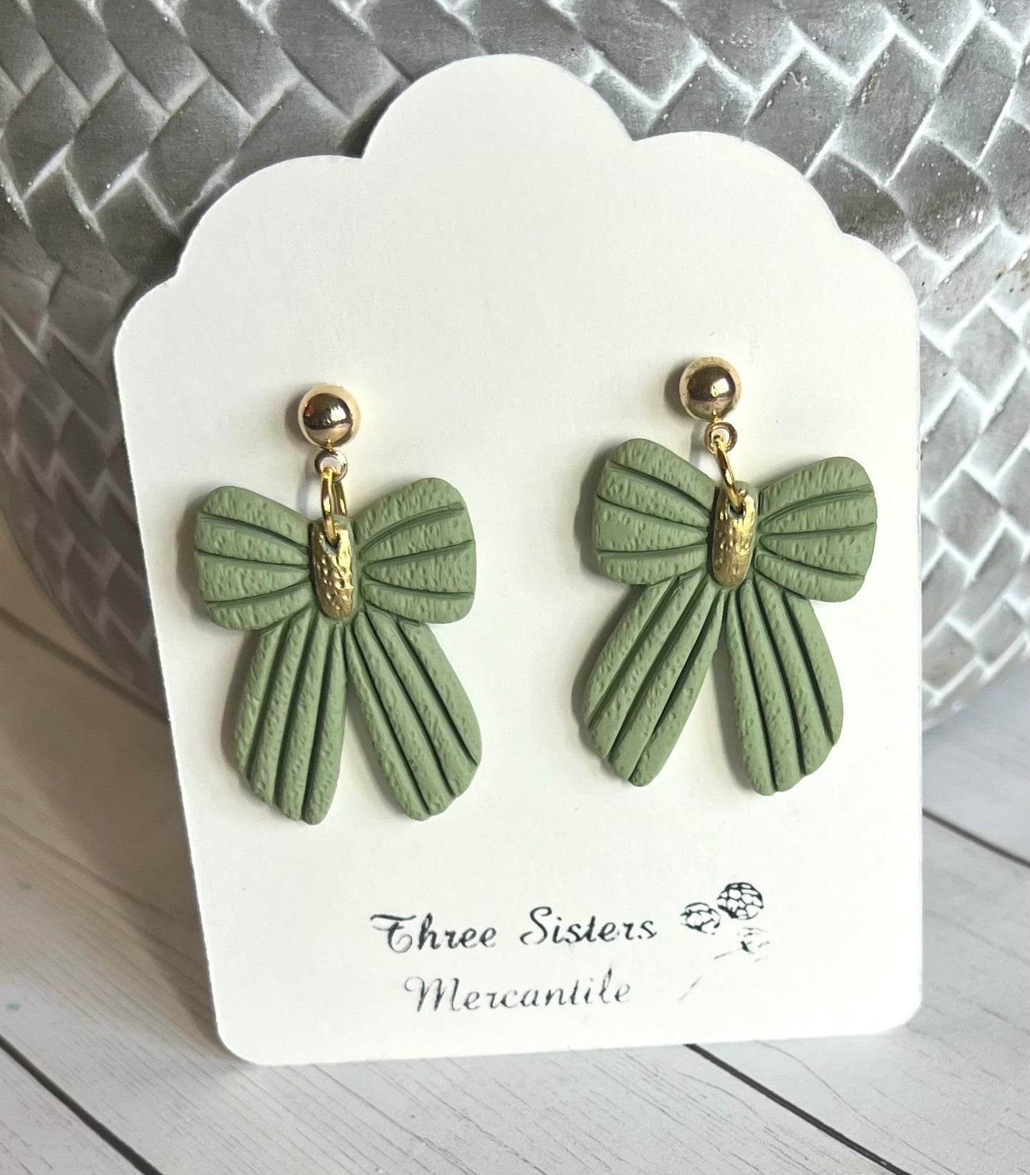 Clay earrings- Bows