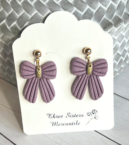 Clay earrings- Bows