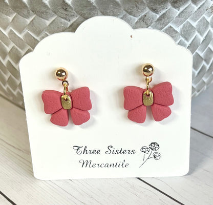 Clay earrings- Bows