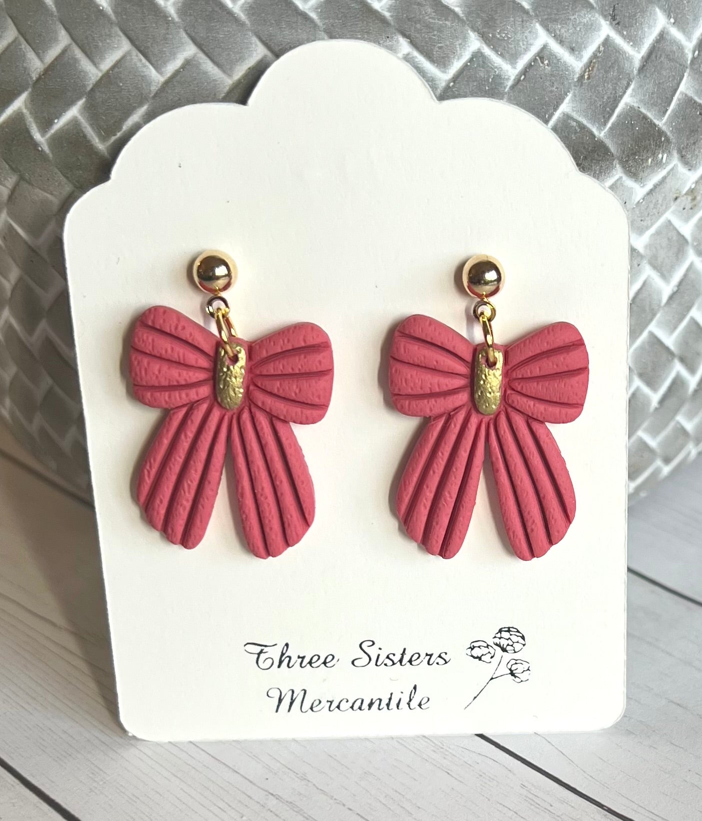 Clay earrings- Bows