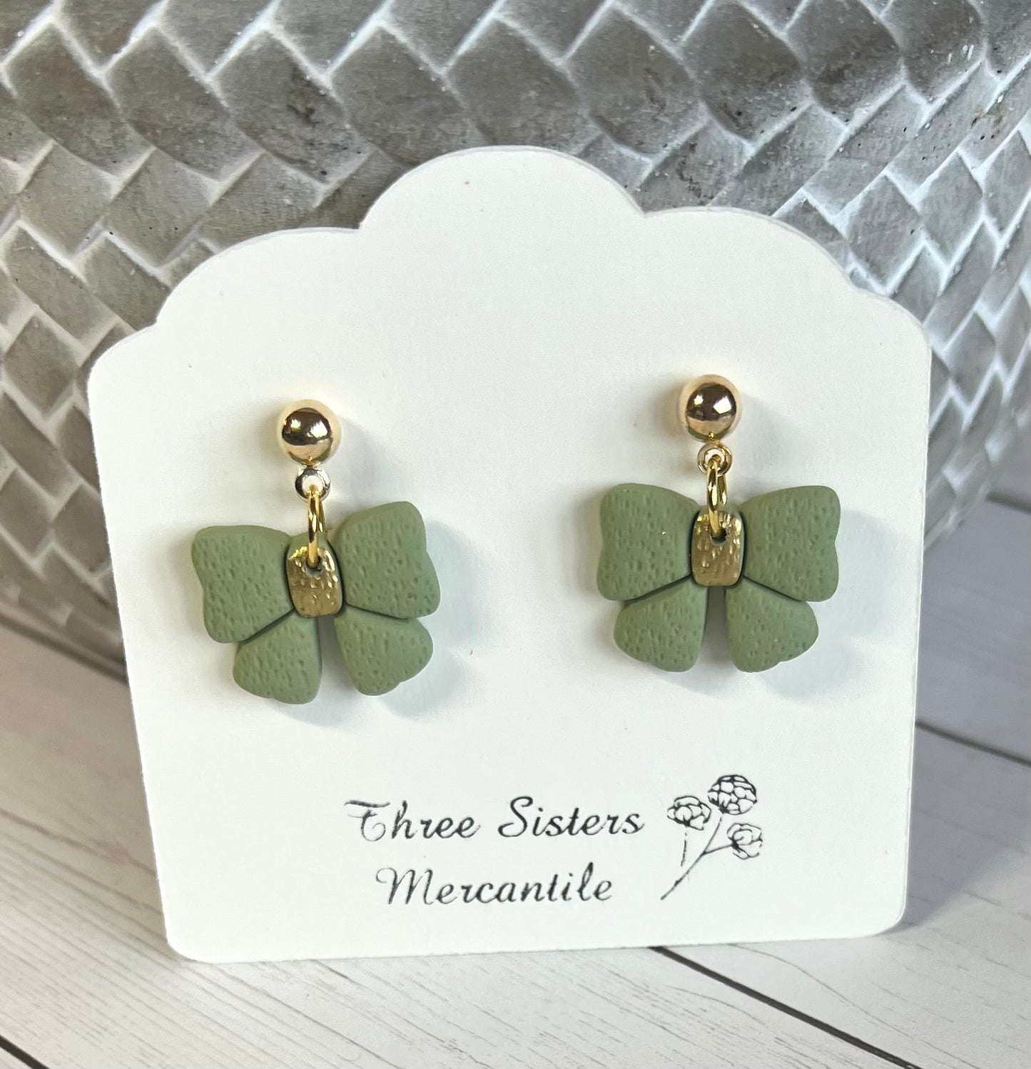 Clay earrings- Bows