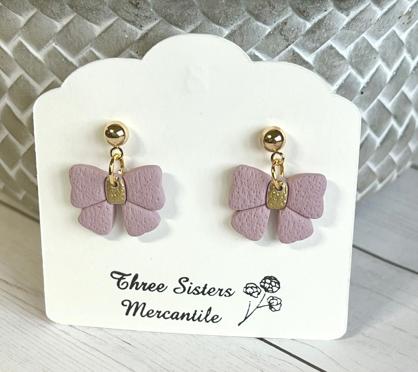 Clay earrings- Bows