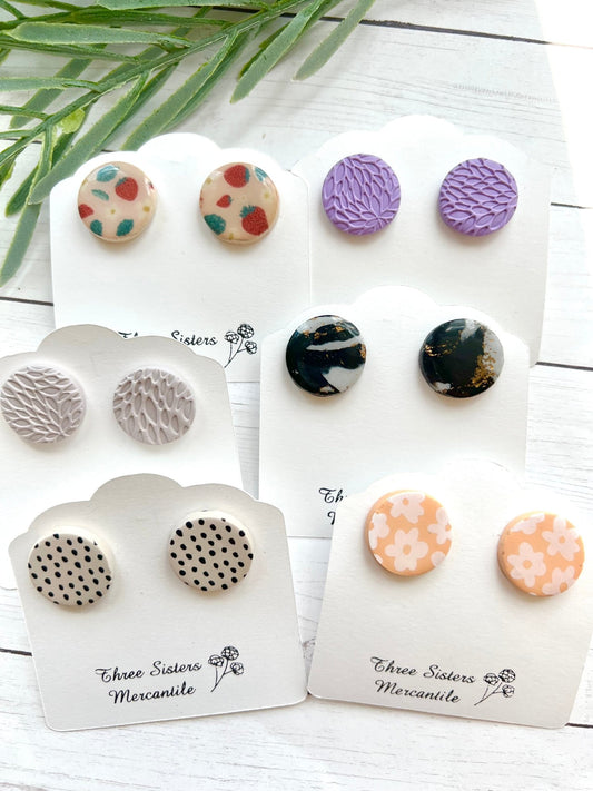 Clay Studs--Large Circles