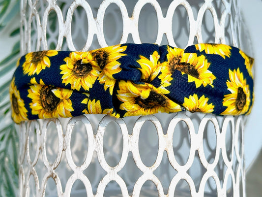 Top Knot Headband- Sunflowers