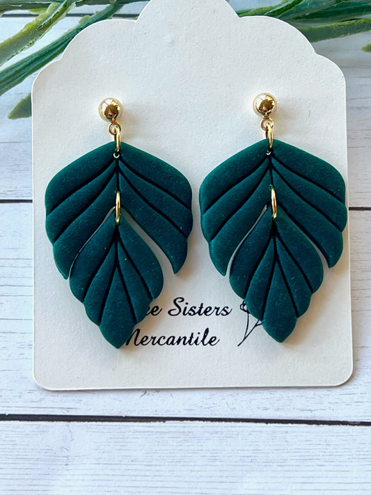 Clay earrings- Leaves