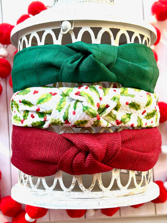 Top Knot Headband- Christmas