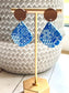 Clay earrings- Blue and White