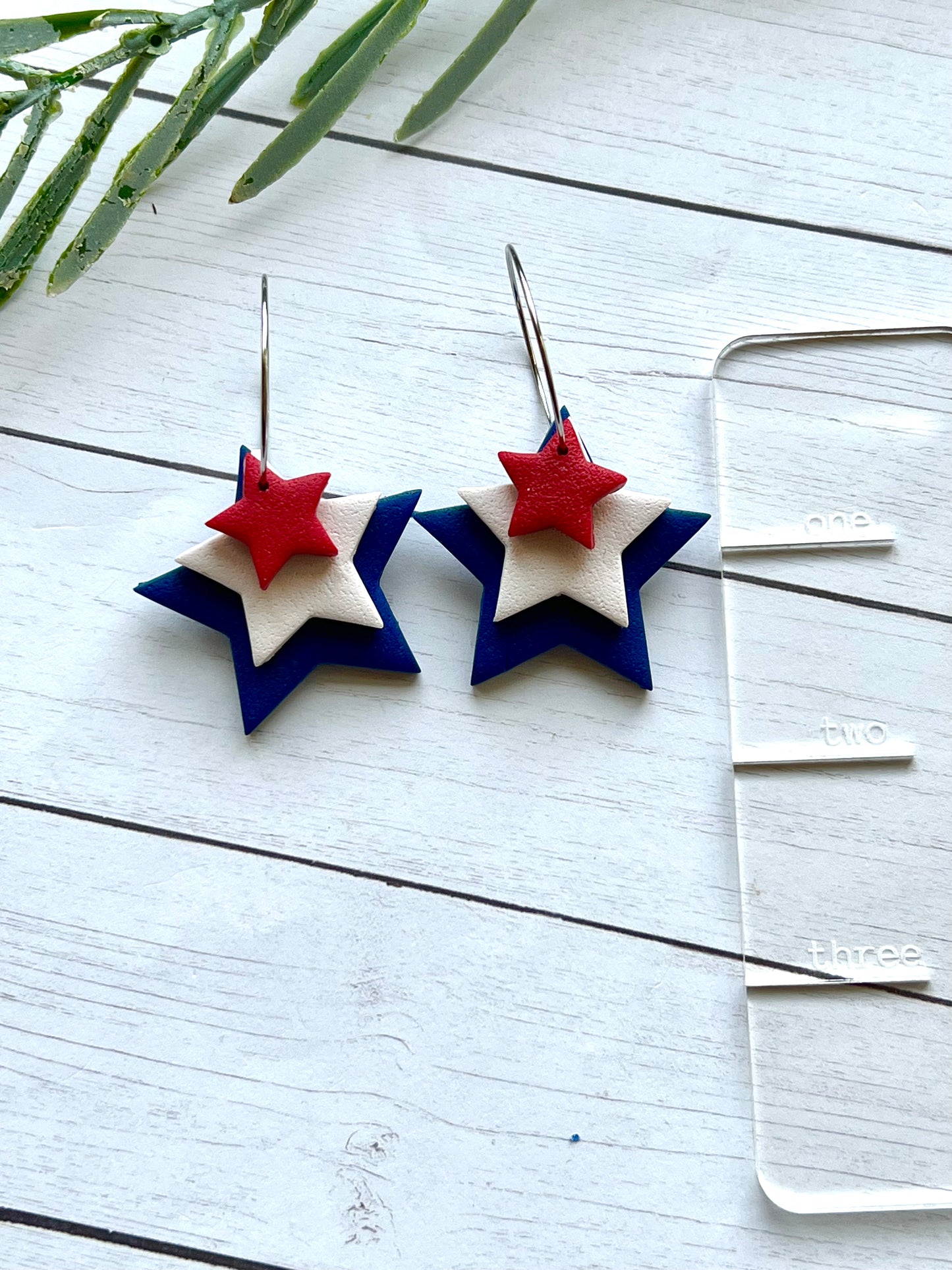 Star clay earrings